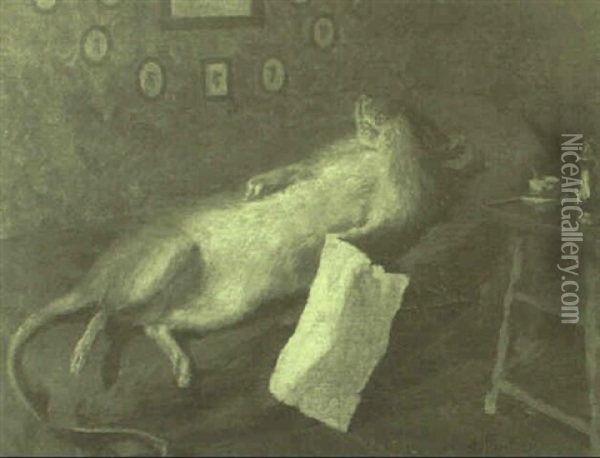 Die Schlafende Maus Oil Painting - Otto Fikentscher