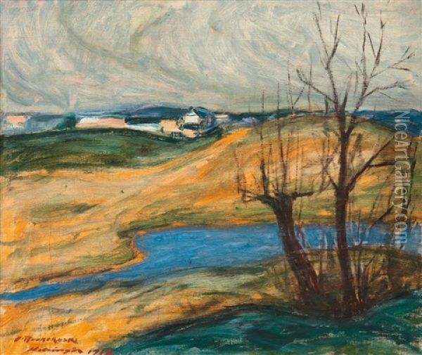 Spring Landscape Oil Painting - Jalmari Ruokokoski