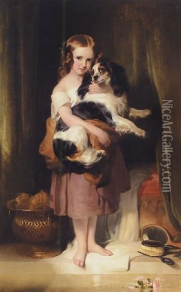 Portrait Of Miss Eliza Peel Oil Painting - Sir Edwin Henry Landseer
