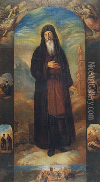 Saint Gerassimos Oil Painting - Dimitrios Stelakatos