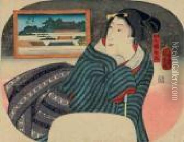 Hitotsume Benten Oil Painting - Utagawa Kuniyoshi