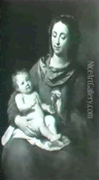 The Madonna And Child Oil Painting - Caspar de Crayer