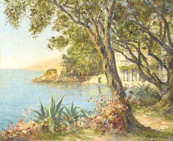 A villa on the Mediterranean coast Oil Painting - Charles Cousins