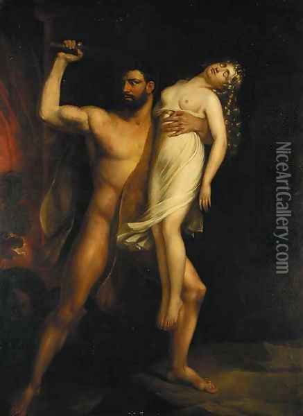 Heracles and Persephone Oil Painting - Benjamin Robert Haydon