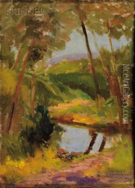 Rawhide Creek, Wyoming Oil Painting - F(letcher) Gilchrist