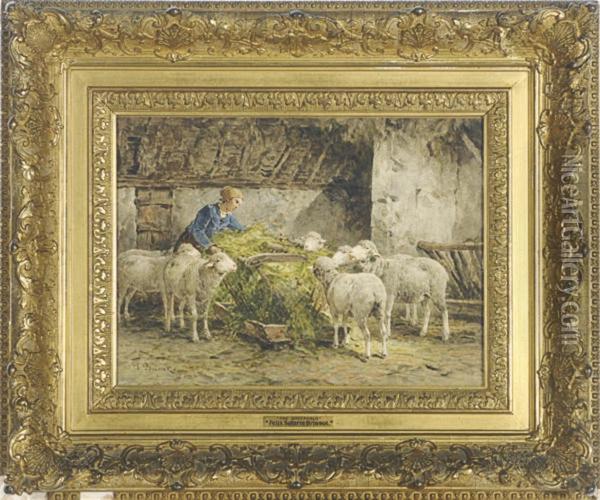 The Sheepfold Oil Painting - Felix Saturnin Brissot de Warville