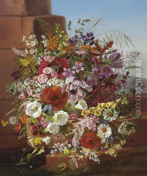 Summer Flowers Oil Painting - Adelheid Dietrich
