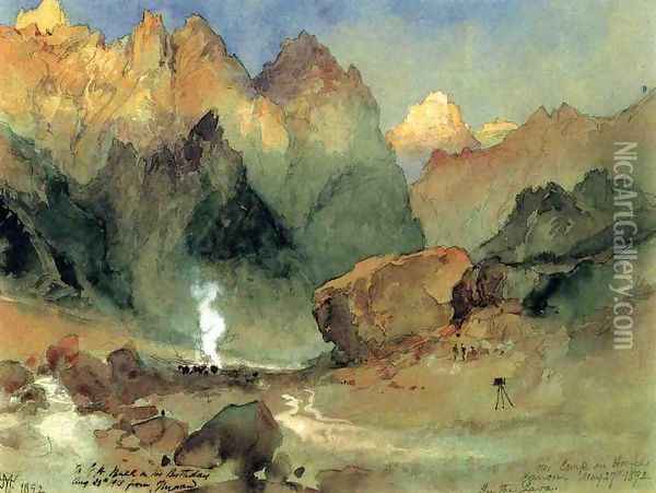 In The Lava Beds Oil Painting - Thomas Moran