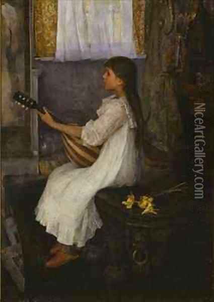 Mignon Oil Painting - Elizabeth Stanhope Forbes