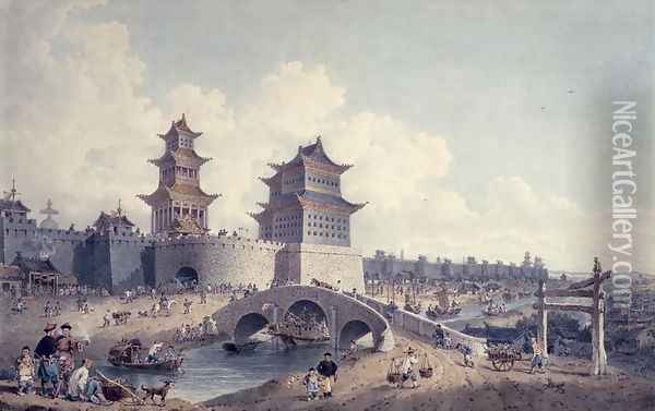 Pingze Men, the Western Gate of Beijing Oil Painting - William Alexander