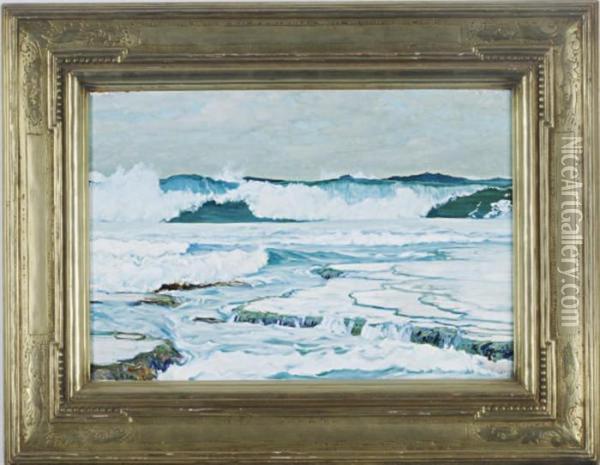 Breaking Surf Oil Painting - Frederick Judd Waugh