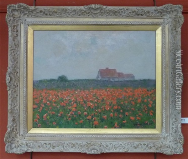 The Poppy Field Oil Painting - Julius Olsson