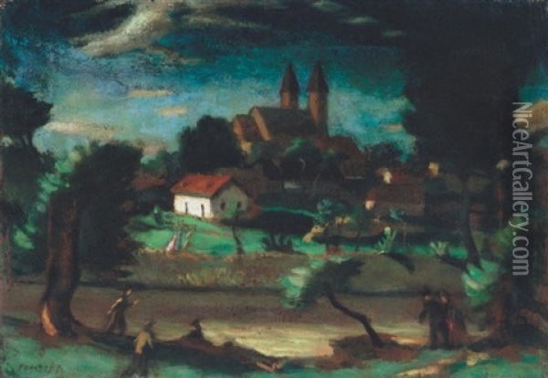 Fairytale Landscape Oil Painting - Adolf Fenyes