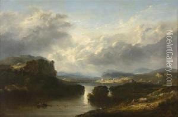 Balloch Ferry, Loch Lomond Oil Painting - William Henry Crome