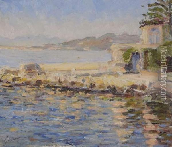 Villa En Bord De Mer Sur La Cote Basque Oil Painting - Georges Masson