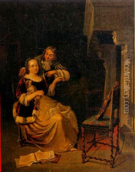 Die Musikstunde Oil Painting - Frans van Mieris the Younger