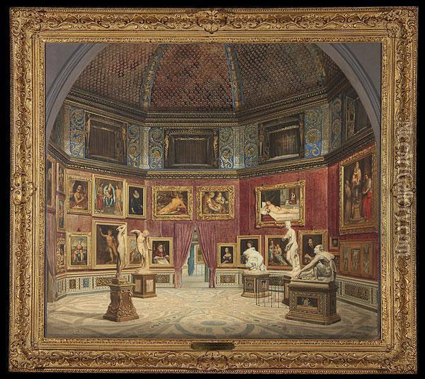 The Tribune Room Oil Painting - Jean Baptiste Fort. Fournier