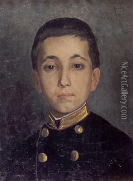 Child's Portrait Oil Painting - Osman Hamdi Bey