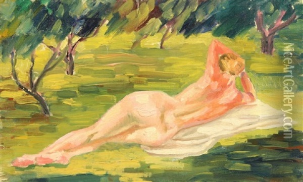 Lying Nude Oil Painting - Dmitry Krapivny