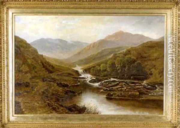 Mountainous River Landscape Oil Painting - William Mellor
