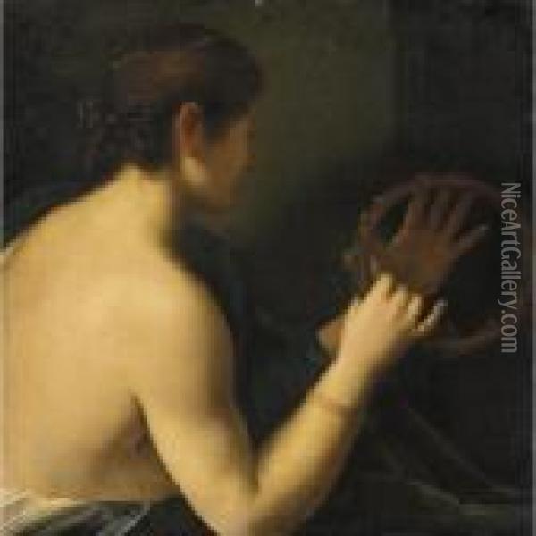 Suonatrice Di Cembalo Oil Painting - Girolamo Forabosco