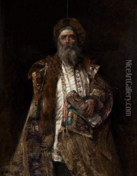 Portrait D'un Boyard Oil Painting - Hippolyte F. Leon Duluard
