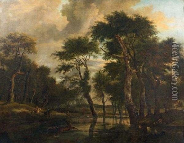 Une Chasse A Courre Oil Painting - Jacob Van Ruisdael