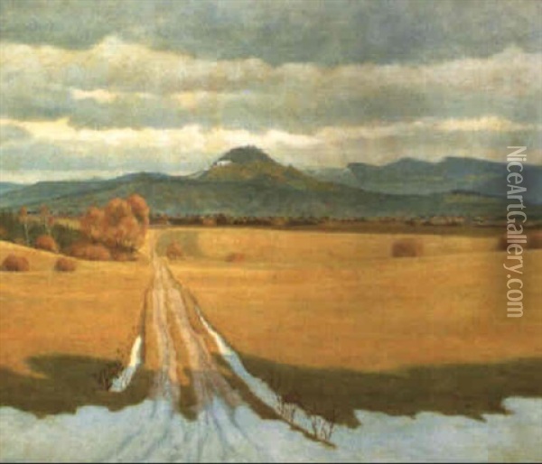 Achalm Im Vorfruhling Oil Painting - Gustav Wilhelm Weizsaecker
