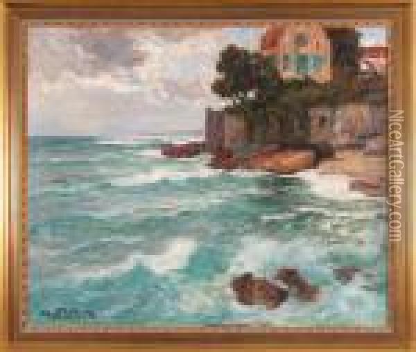 Widok Z Capri Oil Painting - Albert Wenk