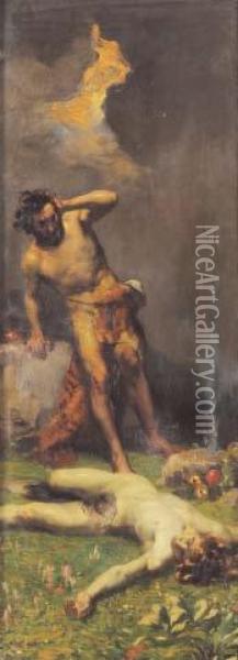 Caino E Abele (bozzetto Per La Tela Della Cattedrale Di San Maurizio A Imperia) Oil Painting - Cesare Viazzi