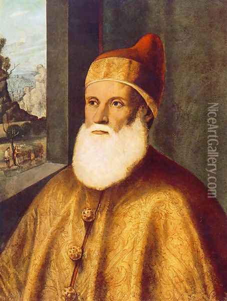Portrait of Doge Agostino Barbarigo Oil Painting - Marco Basaiti