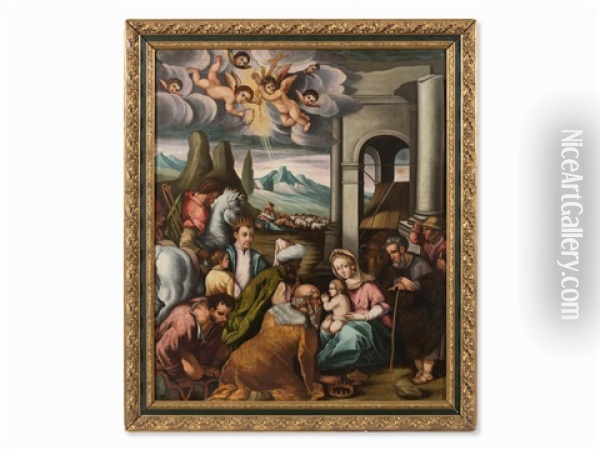 Adoration Of The Magi Oil Painting - Jacopo dal Ponte Bassano