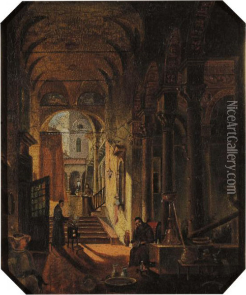 Cortile Di Convento Oil Painting - Giovanni Migliara