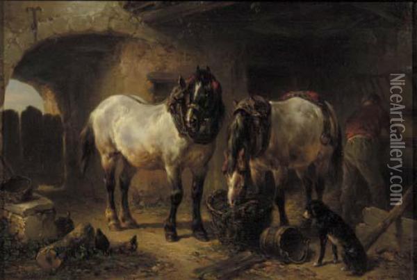 Feeding Time Oil Painting - Wouterus Verschuur