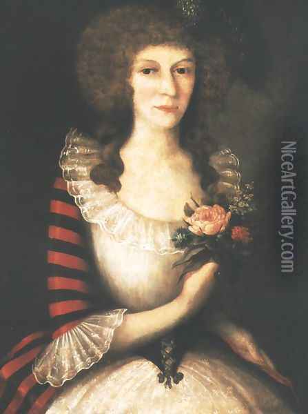 Portrait of Wiktoria Madalinska Oil Painting - Jozef Faworski