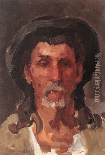 Portrait Of A Peasant (matei Rudaru) Oil Painting - Nicolae Grigorescu