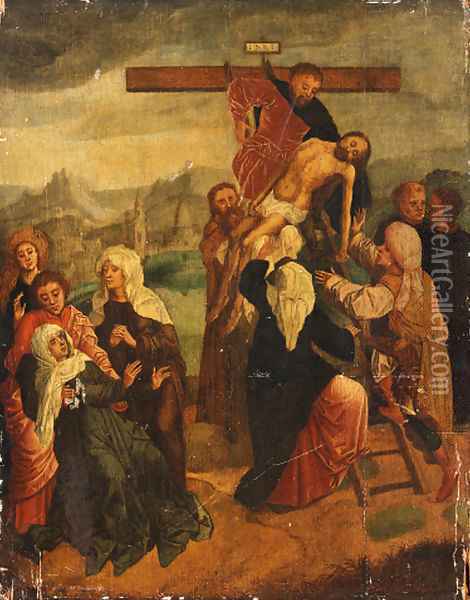 The Descent from the Cross Oil Painting - Marcellus Coffermans