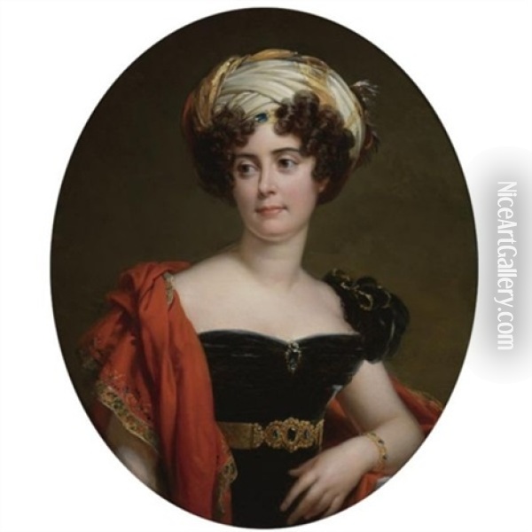 Portrait Of Blanche-josephine Le Bascle D'argenteuil, Duchesse De Maille Oil Painting - Francois Pascal Simon Gerard