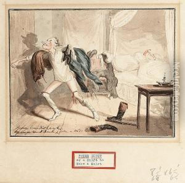 Peter Snout, Or, A Shift To Make A Suit Oil Painting - George Cruickshank