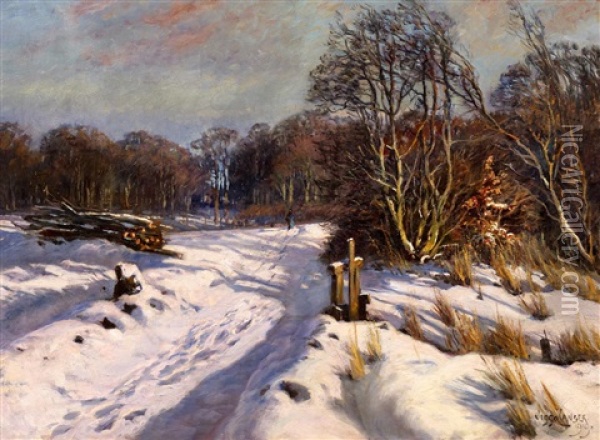 Winterlandschaft Oil Painting - Olaf Viggo Peter Langer