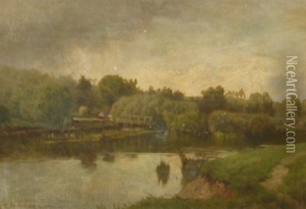 The Thames, Summer Shower Oil Painting - Edward Henry Holder