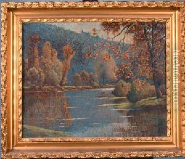 Lac En Automne Oil Painting - Johannes Son