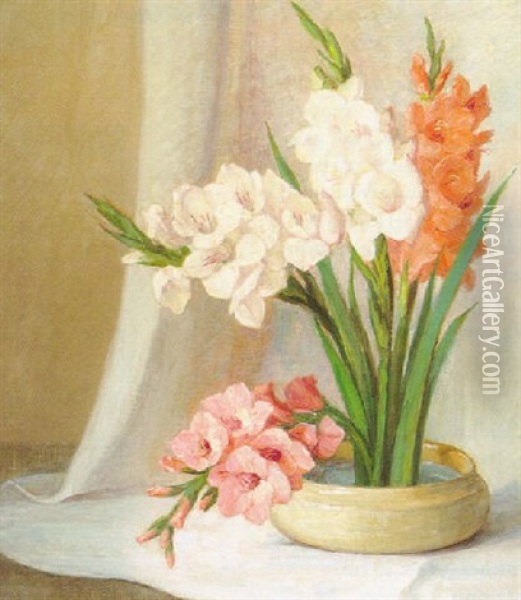 Gladiolas Oil Painting - Alice Brown Chittenden
