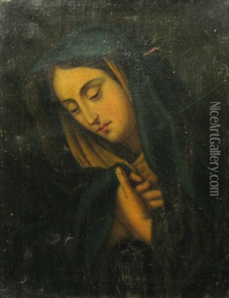 Madonna (after Guido Reni) Oil Painting - Anton Chladek