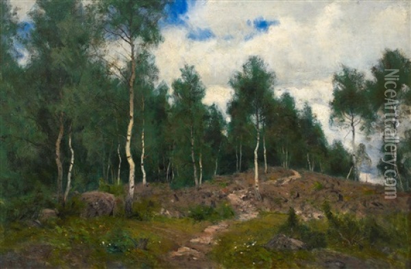 Birches Oil Painting - Olof Arborelius