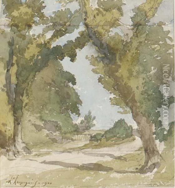 A Wooded Landscape Oil Painting - Henri-Joseph Harpignies