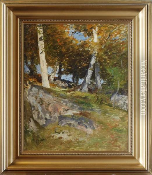 Von : Skogslandskap Oil Painting - Wilhelm von Gegerfelt