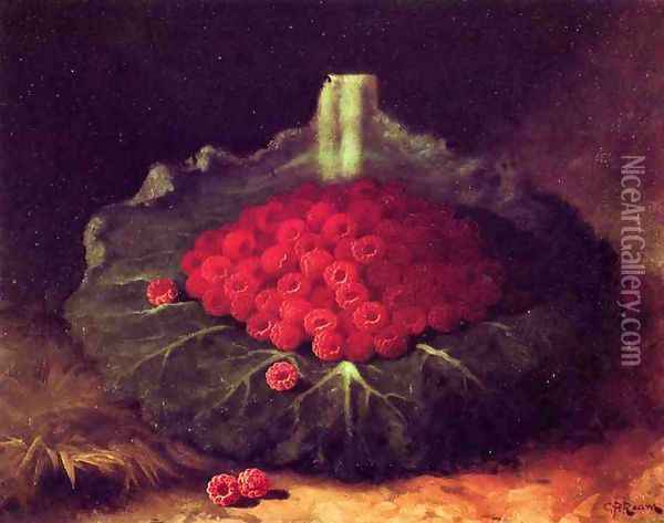 Raspberries Oil Painting - Carducius Plantagenet Ream