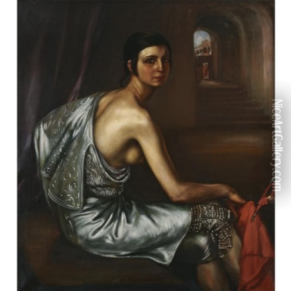 La Nina Torera - The Torero Girl Oil Painting - Julio Romero De Torres