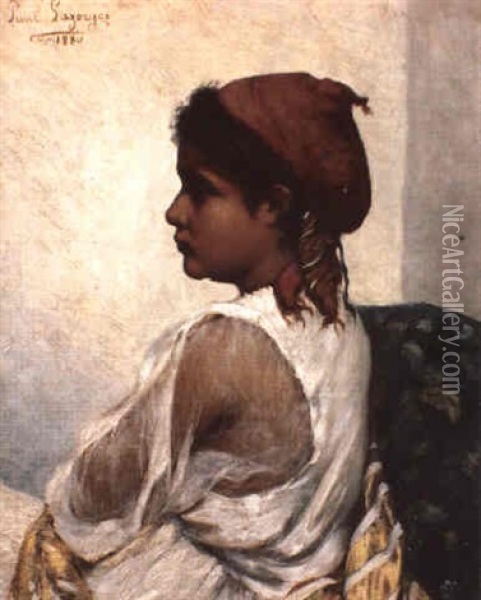 Youthful Arab Girl Oil Painting - Paul Jean Baptiste Lazerges
